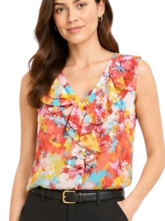 Eric Signature Tops - Eric | Floral Ruffle Blouse Sz M EUC